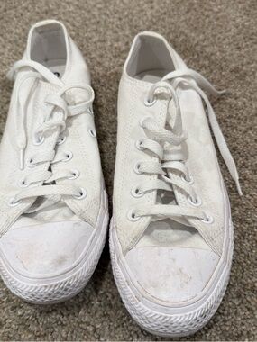 Converse White Low-Top Canvas Sneakers
